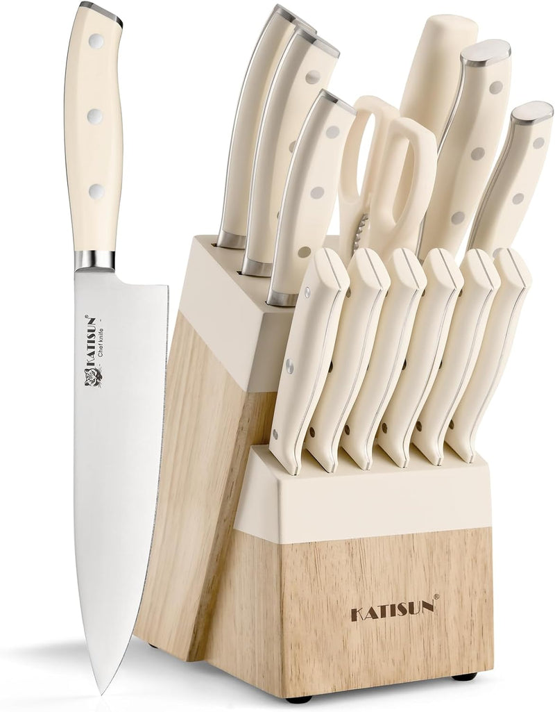 Juego de cuchillos de cocina, juego de cuchillos de 14 piezas con b...