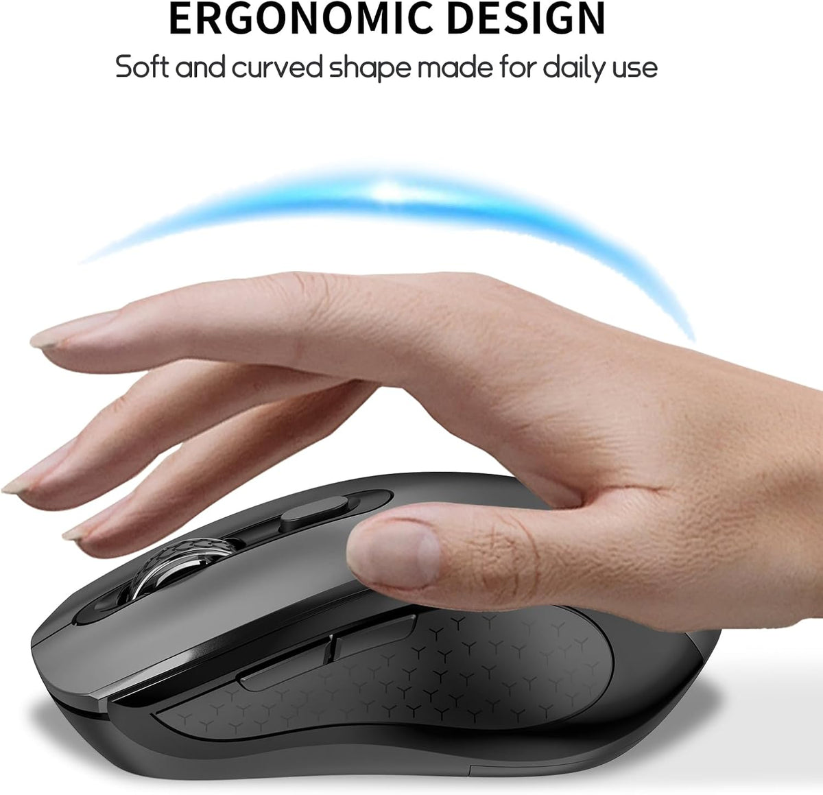 SHUNJINRUN Ratón inalámbrico silencioso ergonómico de la llave late...