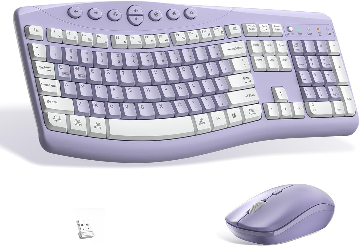 Combo de teclado y mouse inalámbricos silenciosos para oficina, dis...