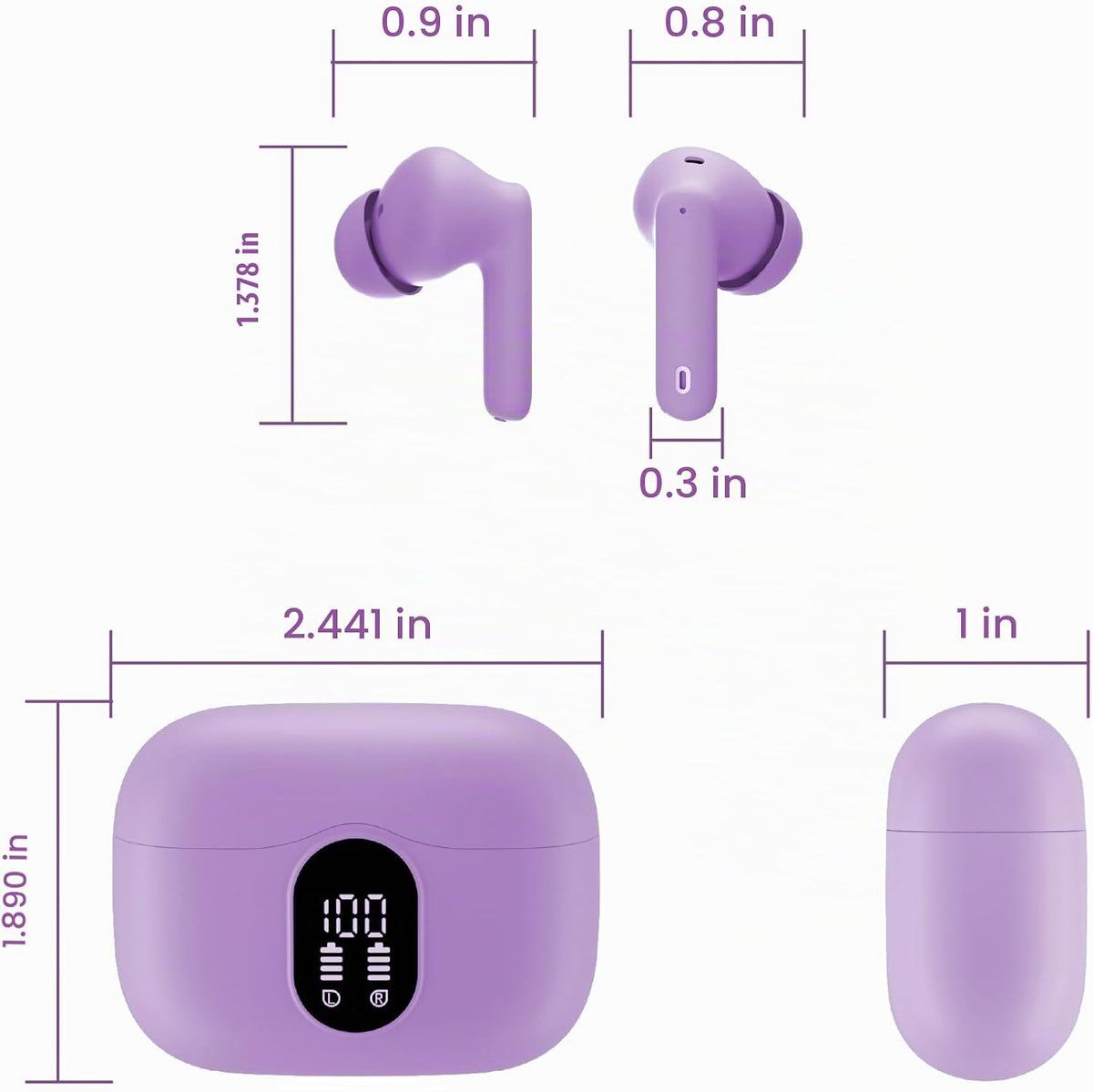 Auriculares inalámbricos verdaderos Auriculares Bluetooth Auricular...