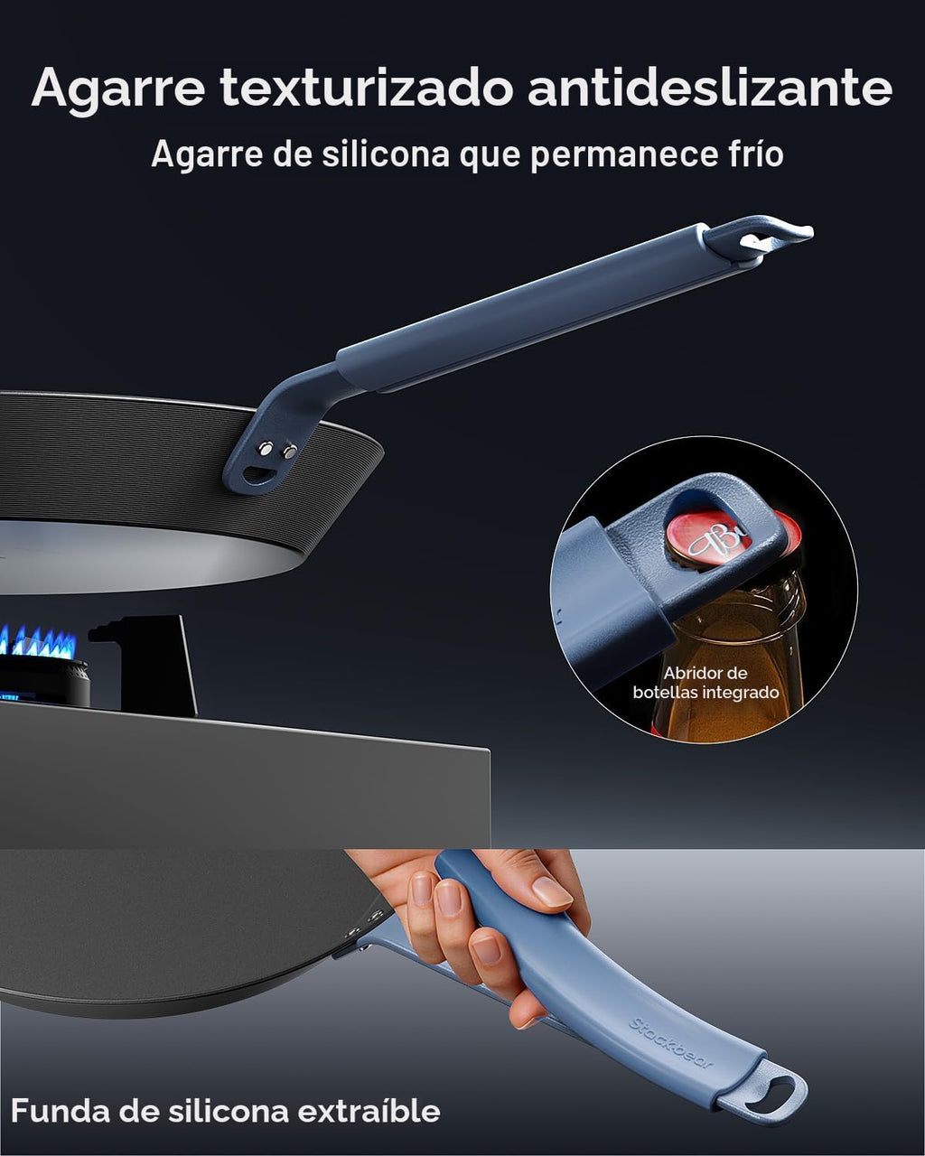 stackbear Juego de sartenes de acero al carbono de 8"\/10"\...