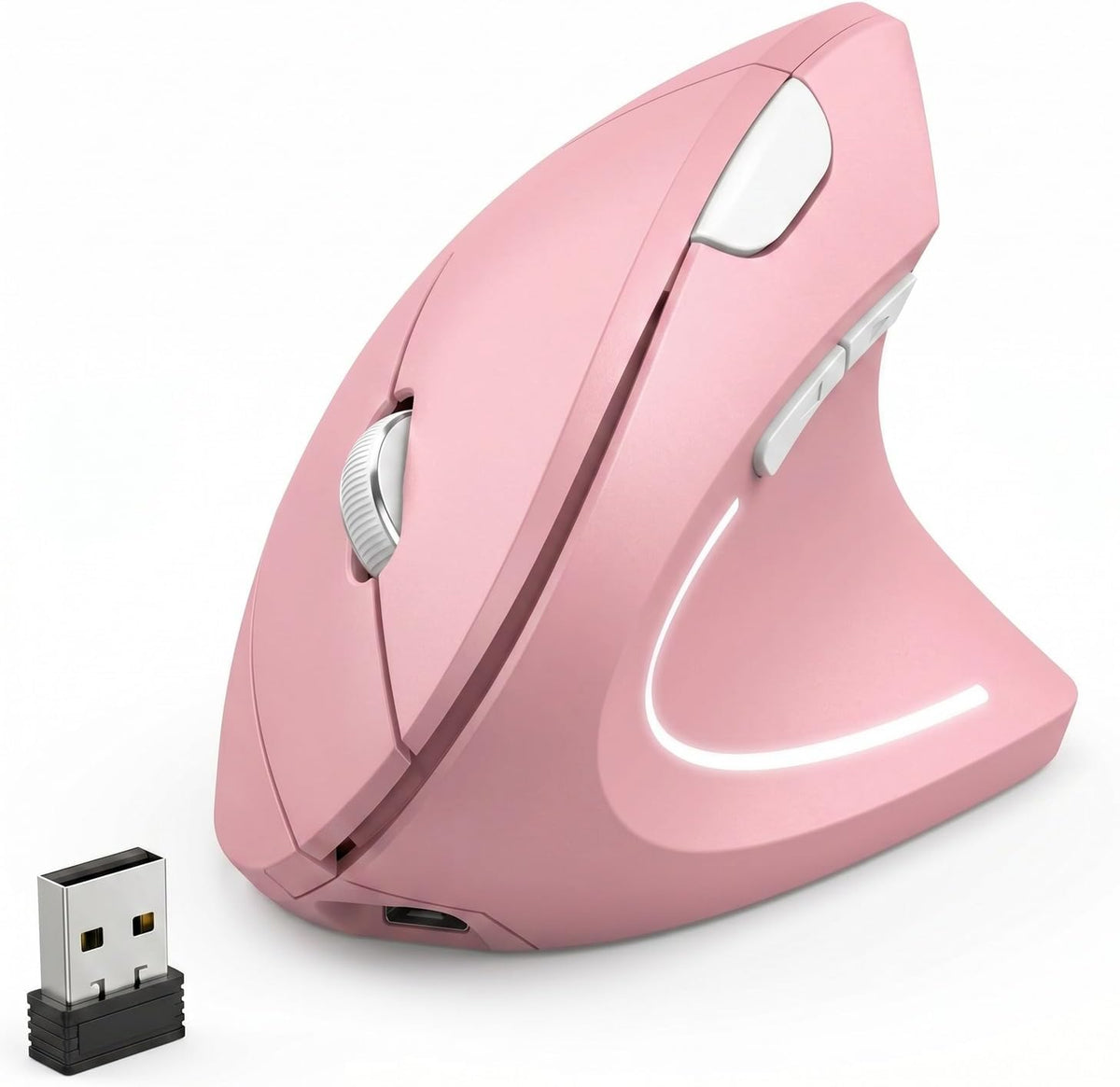 tlkawzy Ratón inalámbrico vertical ergonómico, elegante, recargable...