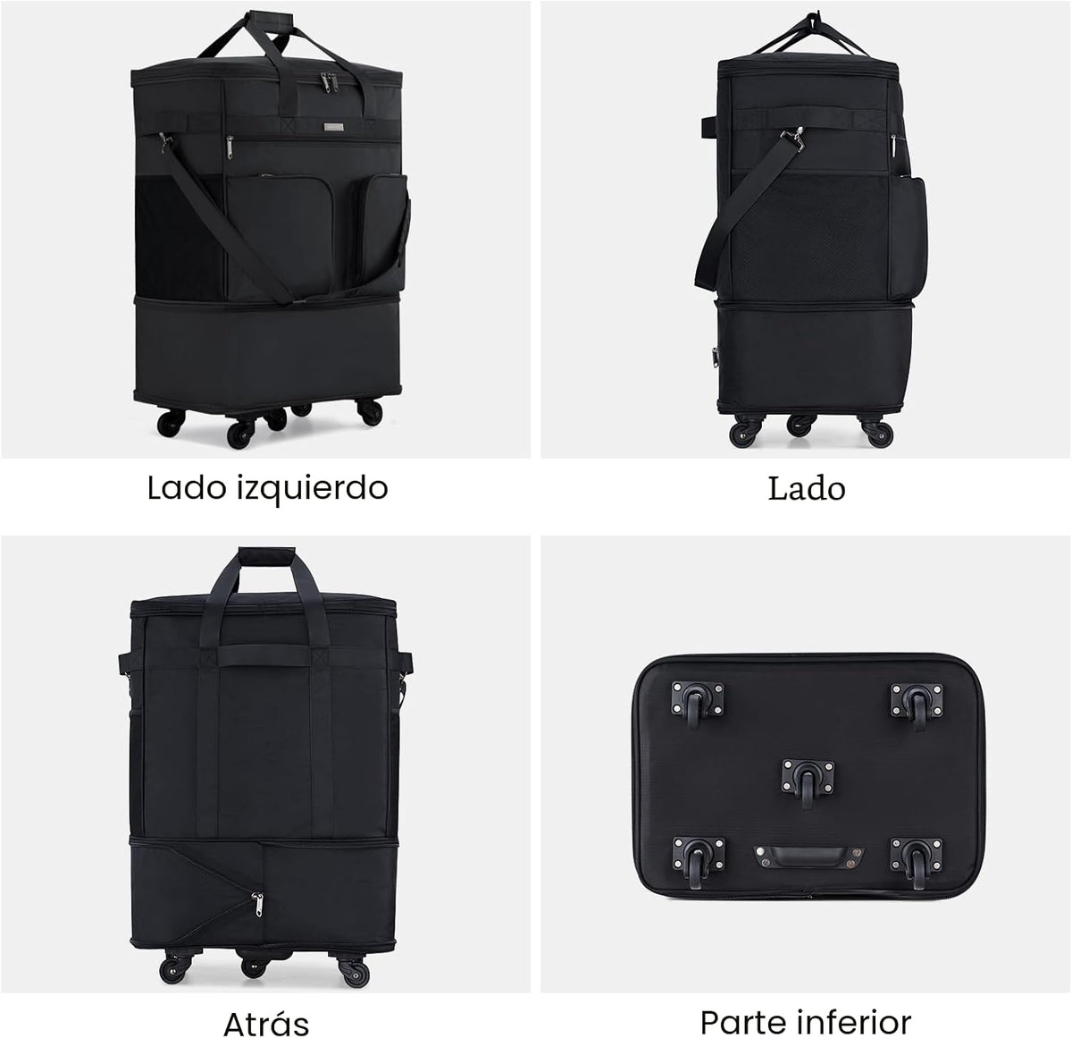 Maletas Hanke con ruedas, bolsa de viaje expandible y plegable, mal...
