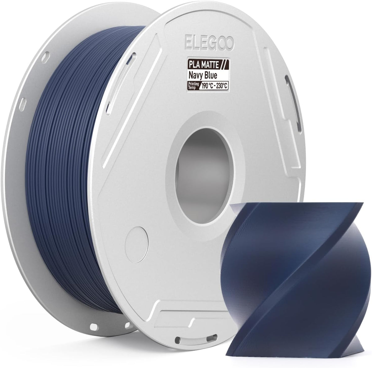 ELEGOO Filamento de impresora 3D PLA mate de 0.07 in, azul marino,...
