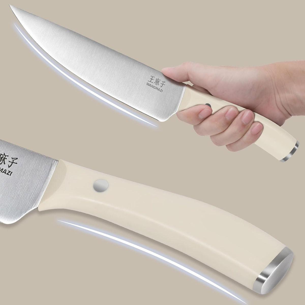 WANGMAZI Juego de 15 cuchillos de acero inoxidable japonés de alto...