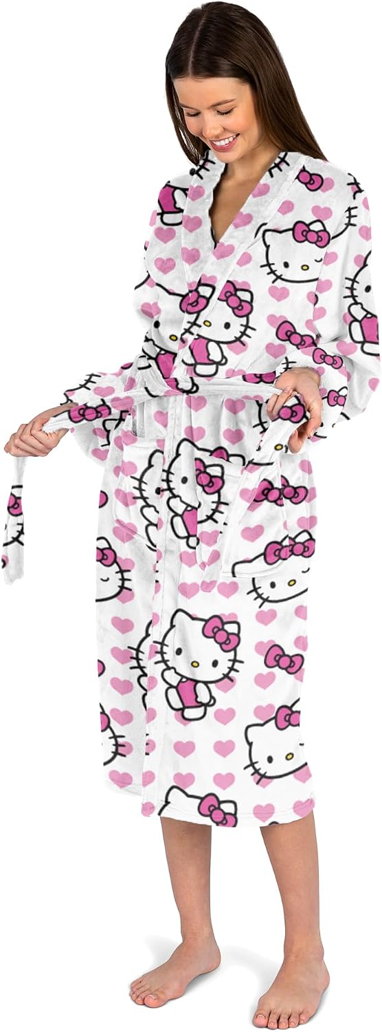 Northwest - Bata de Hello Kitty para mujer de seda táctil para esta...