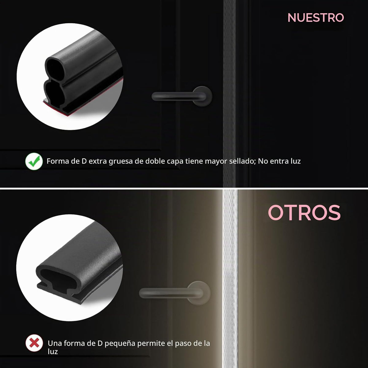 BISOTHAI Tira de sellado de goma para puerta de 12 metros, extra gr...