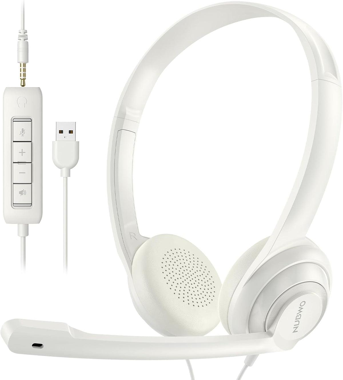 NUBWO HW02 Auriculares USB para computadora con micrófono de chat |...