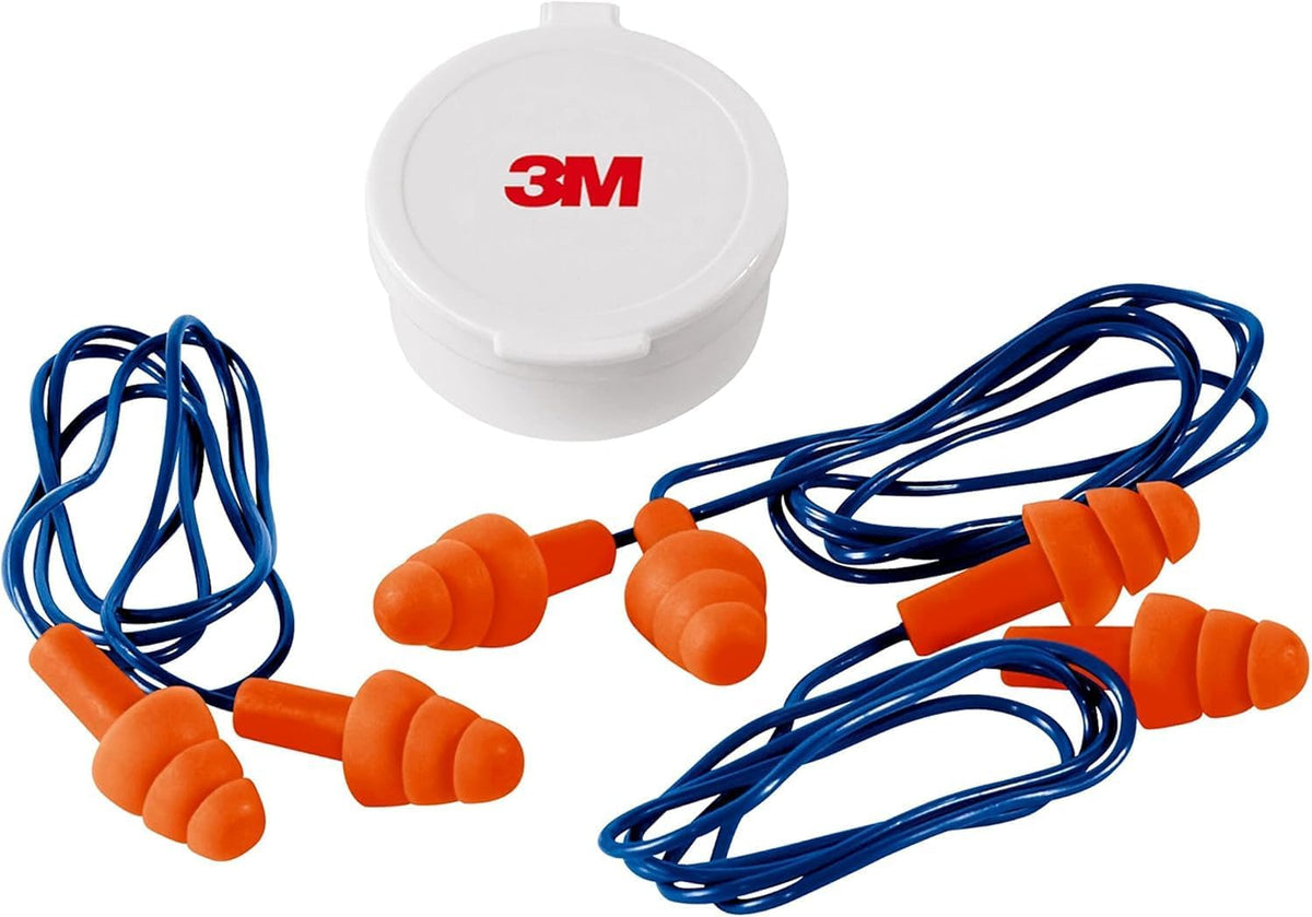 3M Tapones para los oídos reutilizables con cable, paquete de 3, cl...