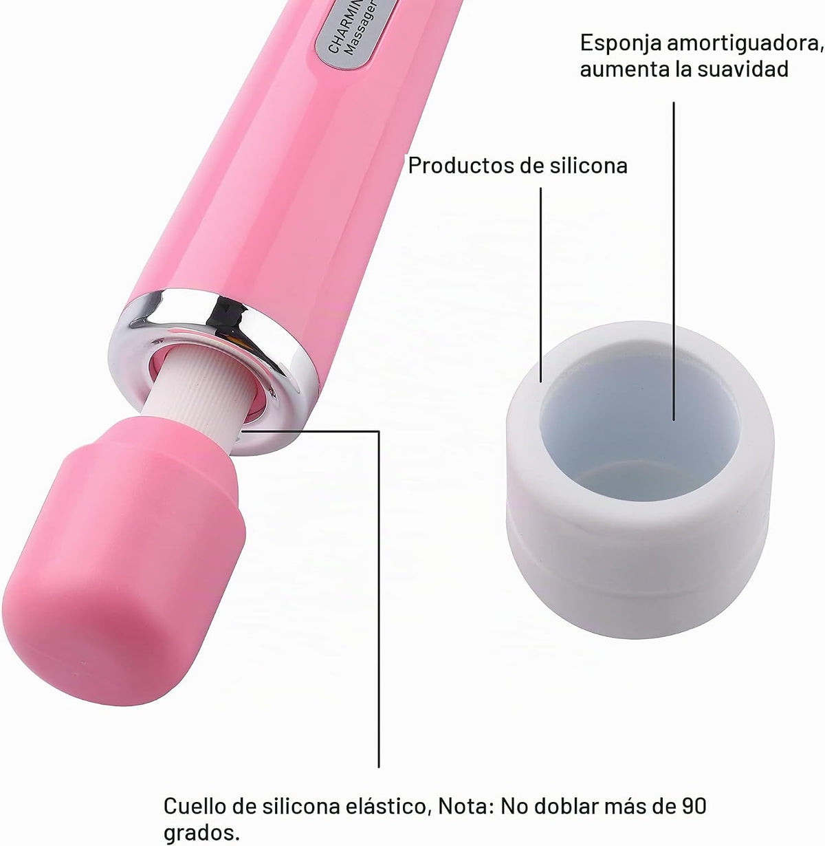 CHARMING Masajeador de Mano con Cable Potente para la Espalda con V...