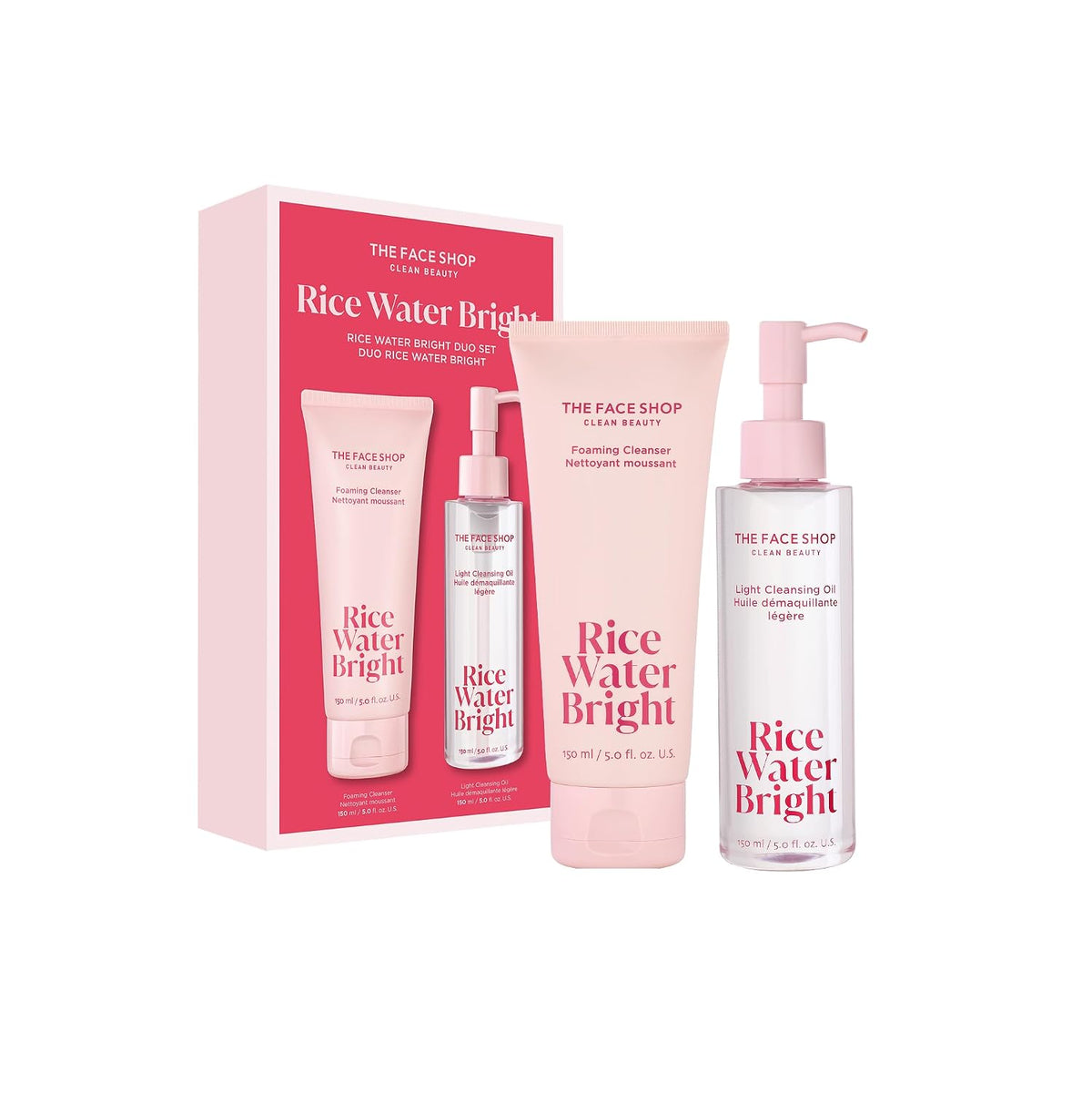 The Face Shop Rice Water Bright Dúo de Doble Limpieza con Ceramida,...