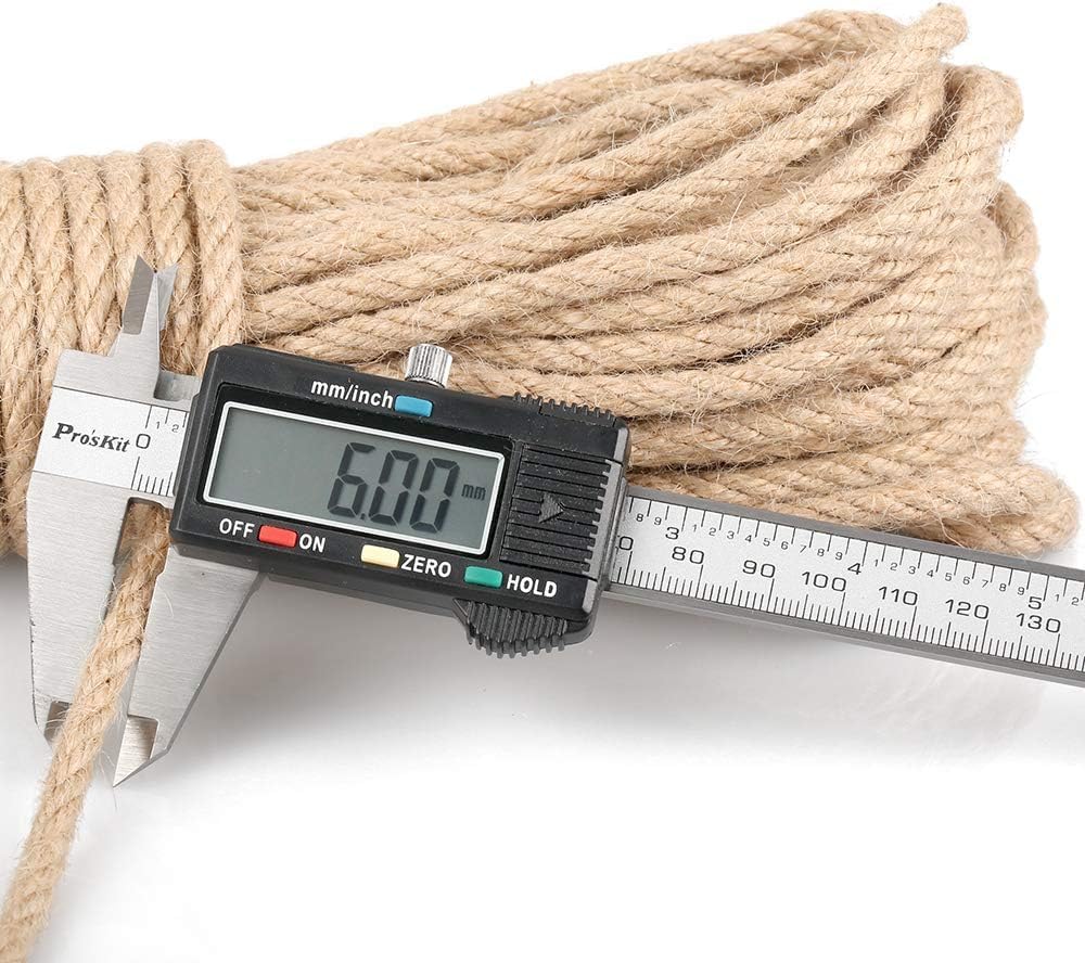 KINGLAKE GARDEN - Cuerda de yute resistente de 1\/4 pulgadas, 65.6...