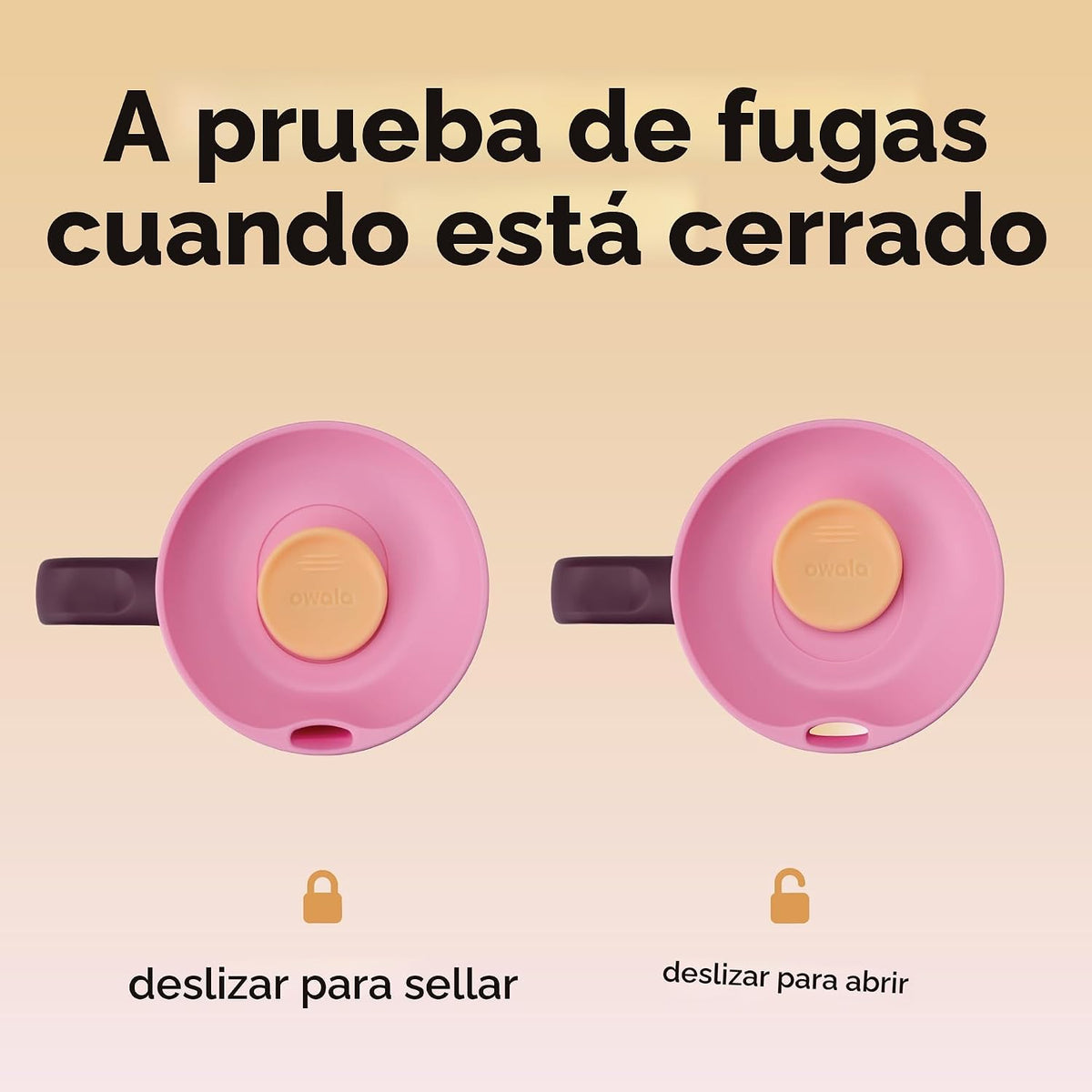 Owala SmoothSip Slider - Taza de viaje aislada de acero inoxidable...
