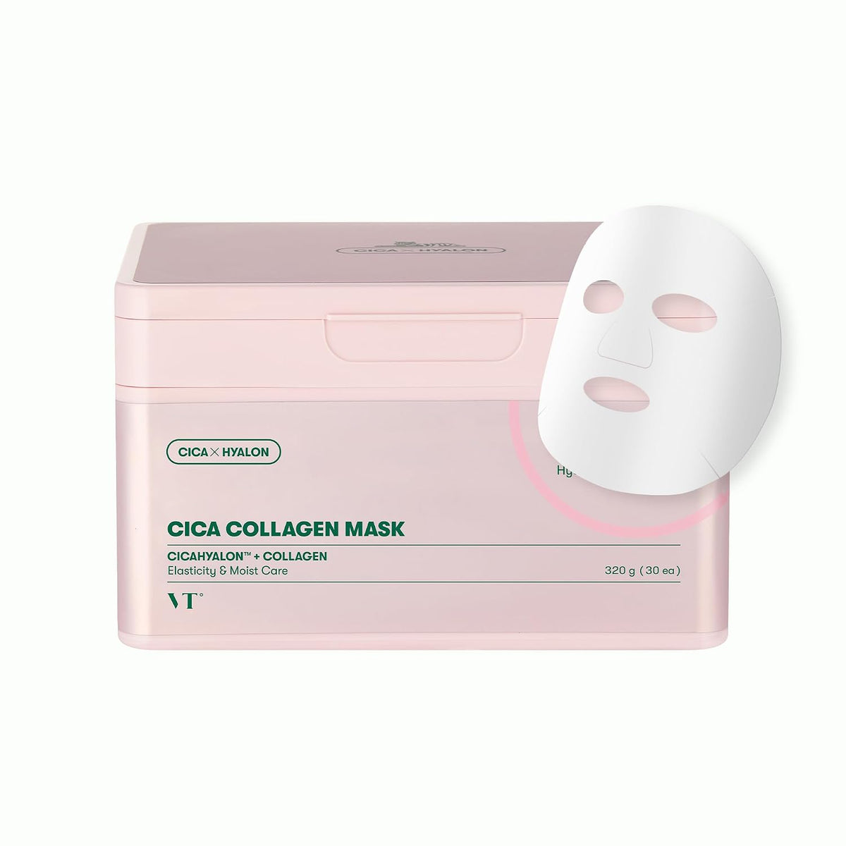 VT COSMETICS CICA Mascarilla diaria de colágeno, 30 mascarillas en...