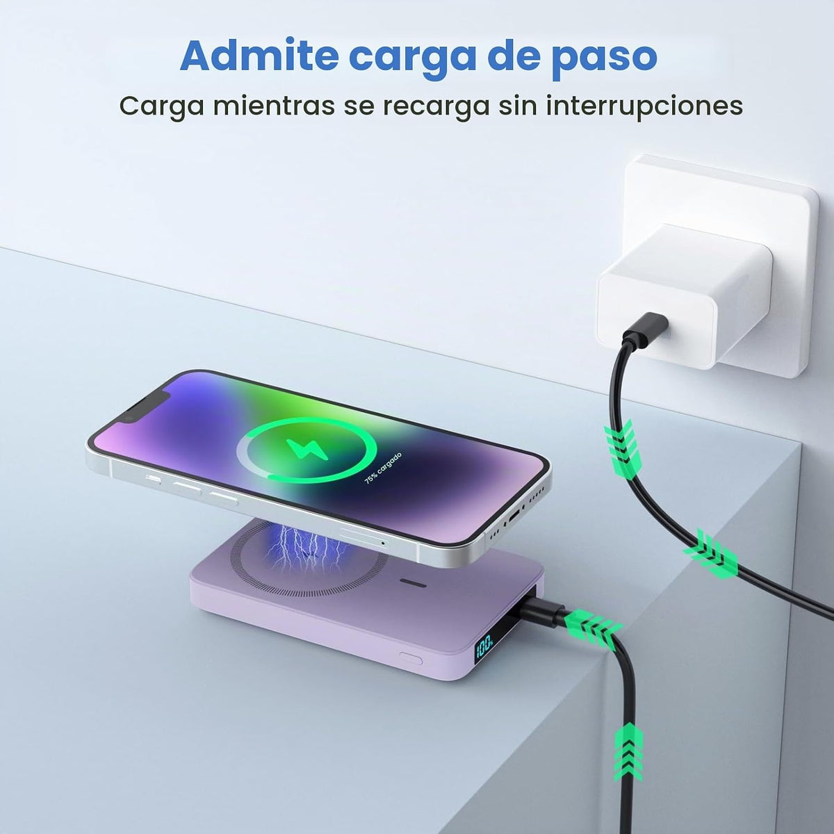 Cargador portátil magnético de 10800 mAh para batería Magsafe, banc...