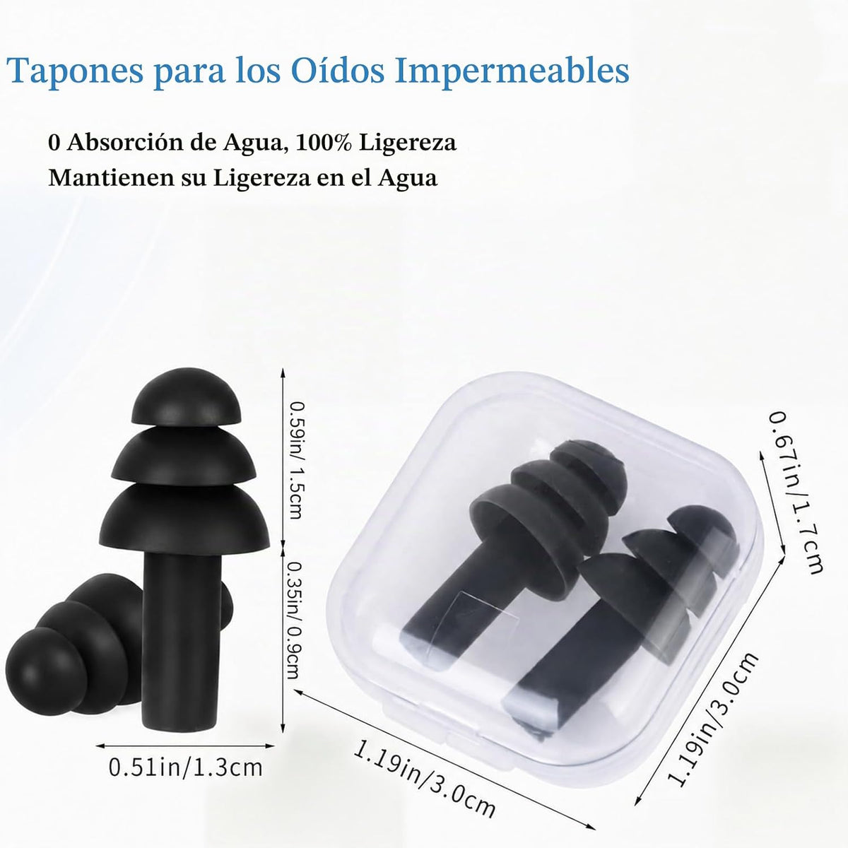 24 pares de tapones negros para los oídos NRR 29dB reutilizables de...