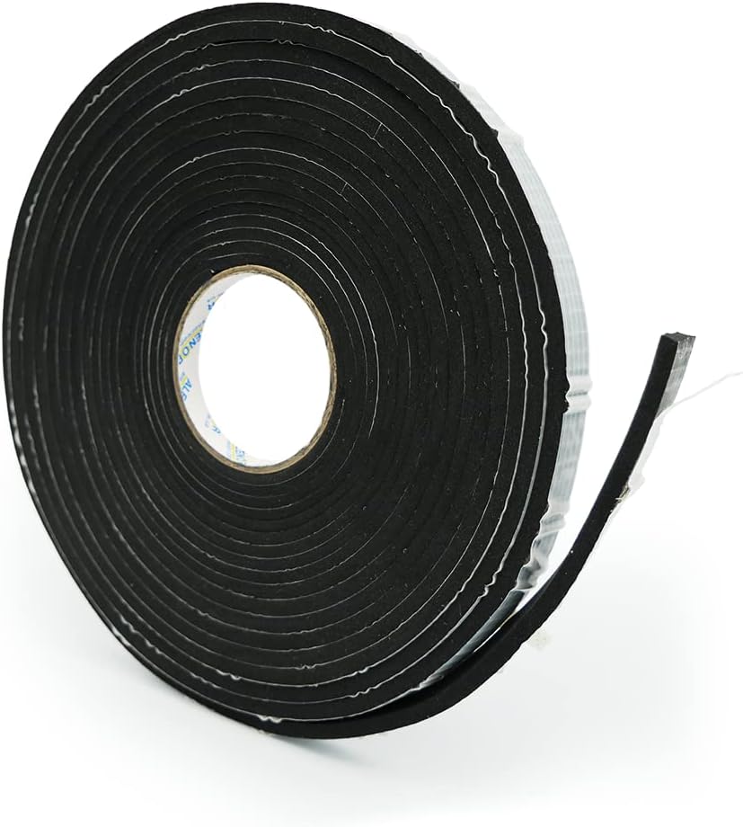 Alenor EPDM - Cinta aislante de espuma negra autoadhesiva de 1\/5 x...