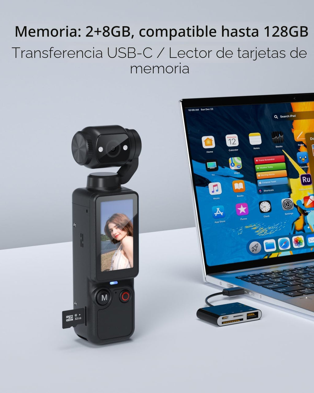 CGXUED Cámara de vlogging, mini videocámara, cámara de video portát...