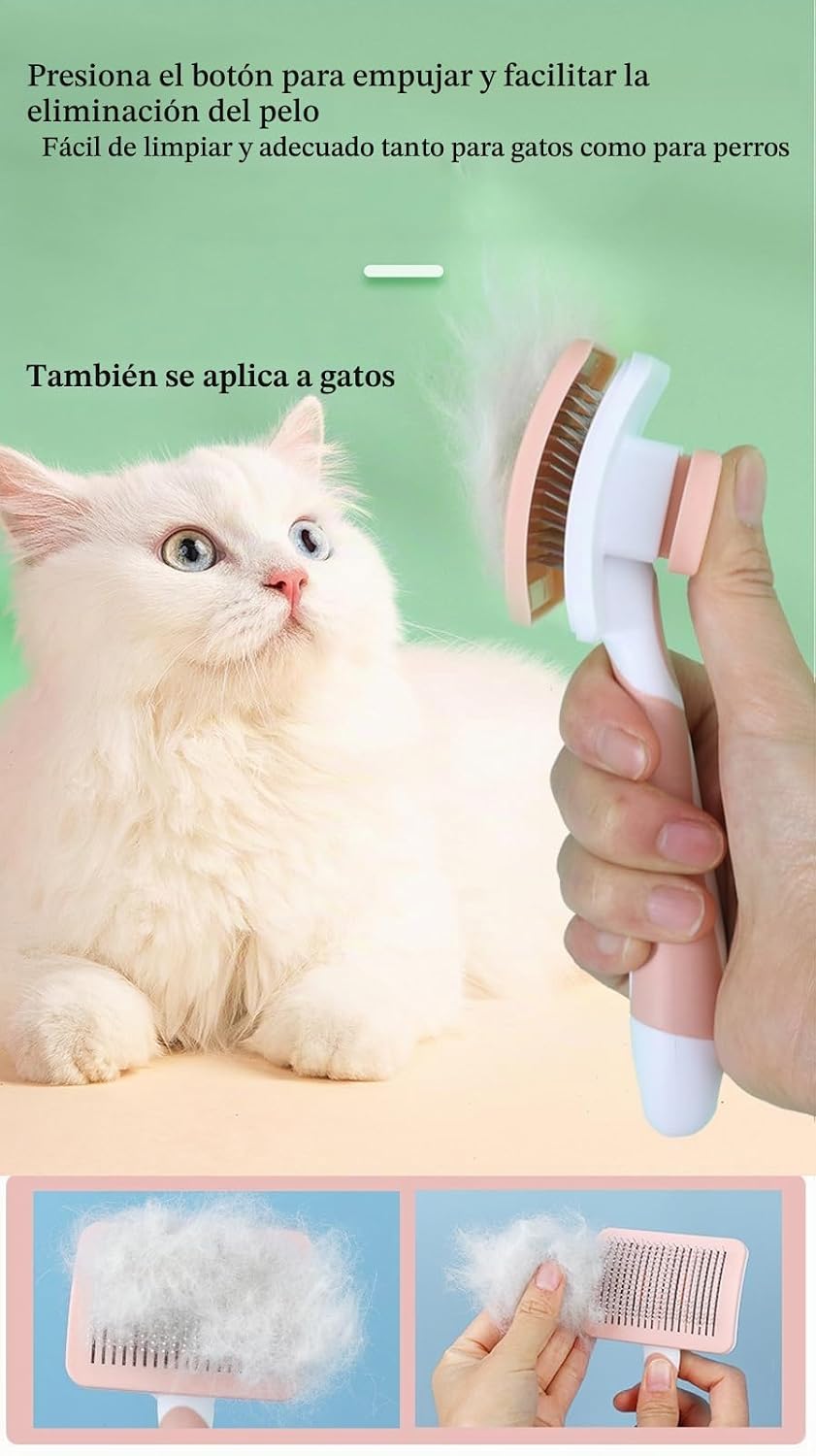 Cepillo de perro deslizante autolimpiante para razas pequeñas de pe...
