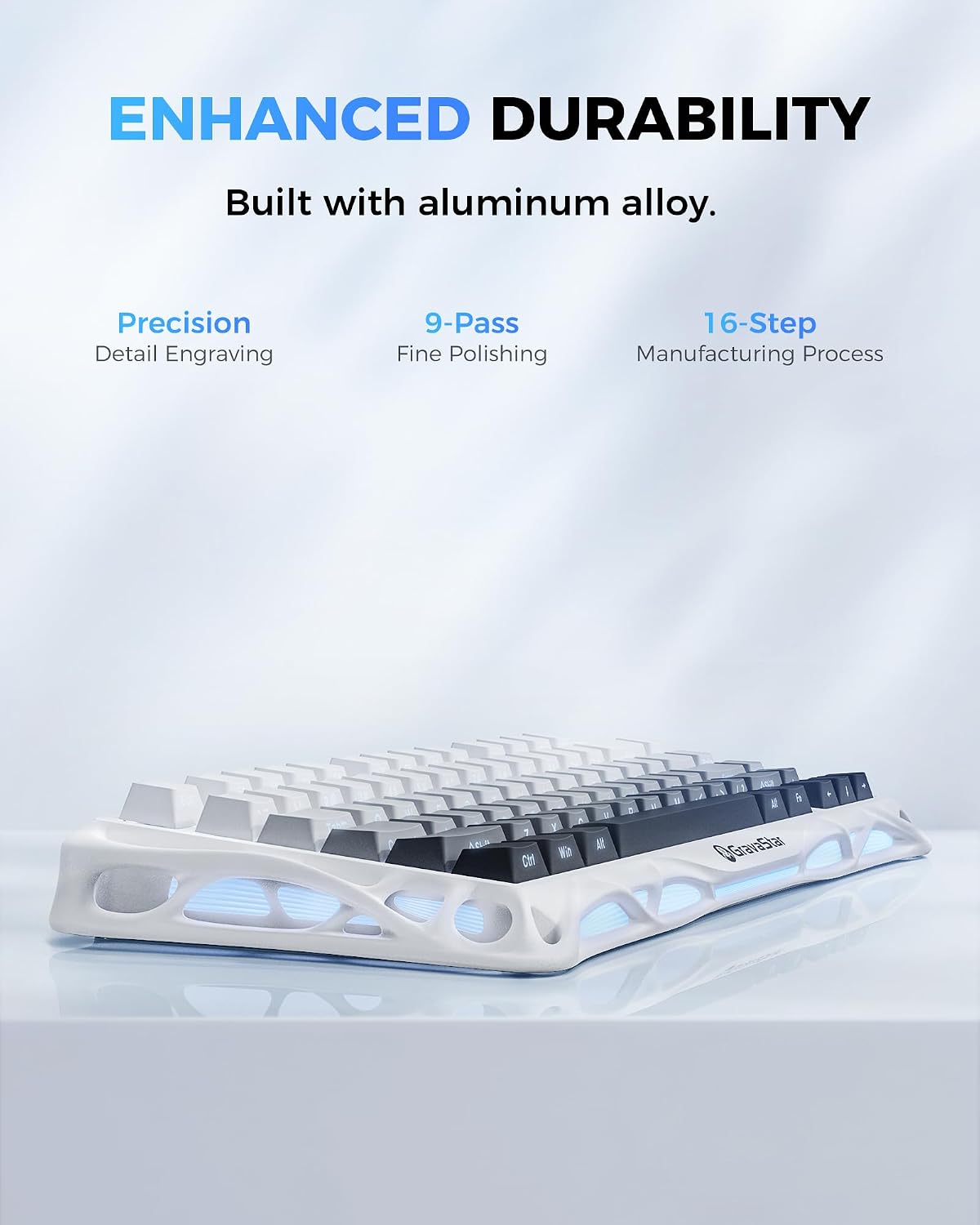 GravaStar Mercury K1 75% teclado mecánico inalámbrico para juegos,...