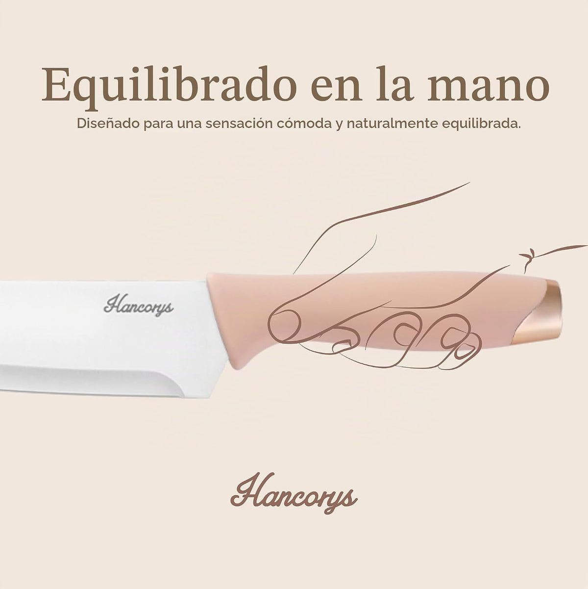 Hancorys Juego de cuchillos, juego de bloques de cuchillos con afil...