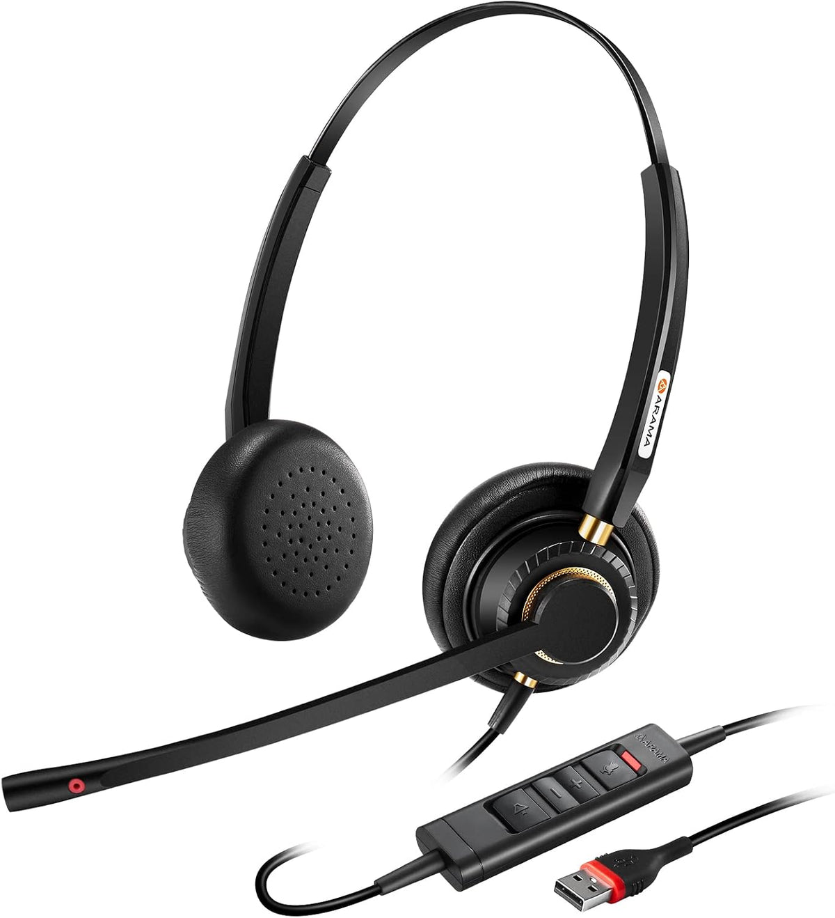 Arama Auriculares USB con micrófono para PC, computadora portátil c...
