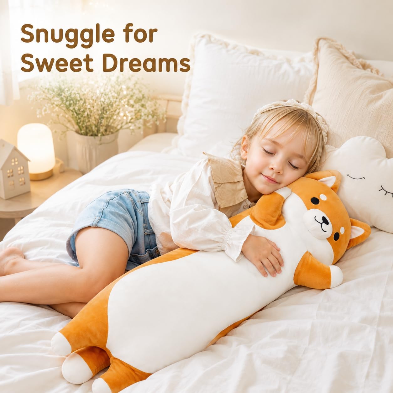 Kashabawangzi Bonita almohada gigante de 36 pulgadas de largo, Shib...
