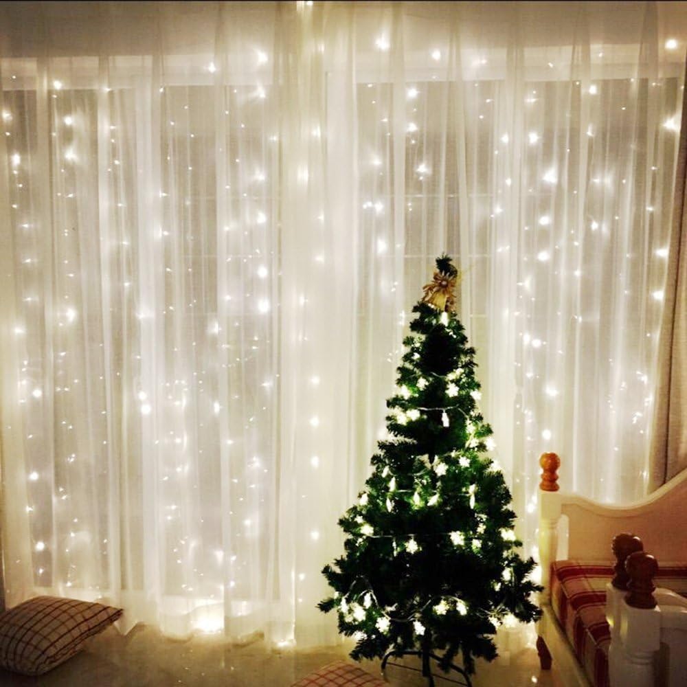 VTECHOLOGY 170 pies 500 LED blanco árbol de Navidad luces cadena lu...