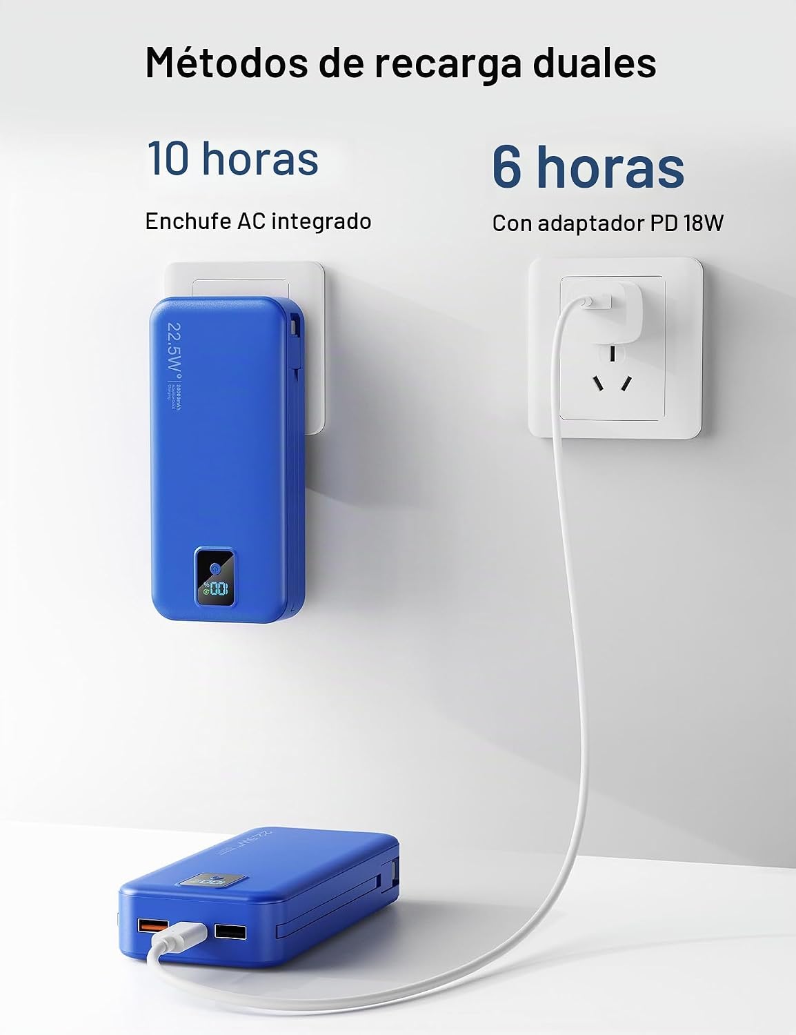 Rngsnoy Cargador portátil 20000mAh 22.5W w\/Cable incorporado y enc...