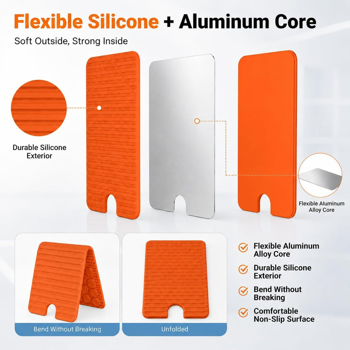 Soporte de teléfono de avión Soporte de teléfono de aluminio flexib...