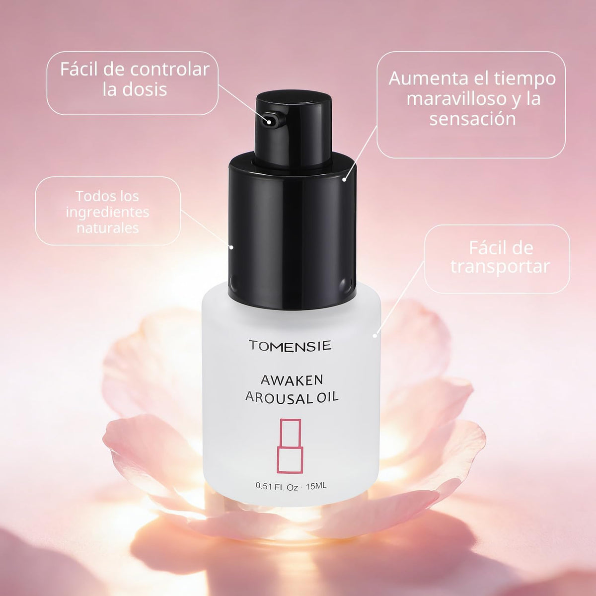 Aceite orgásmico intenso y rápido, fórmula orgánica natural que des...