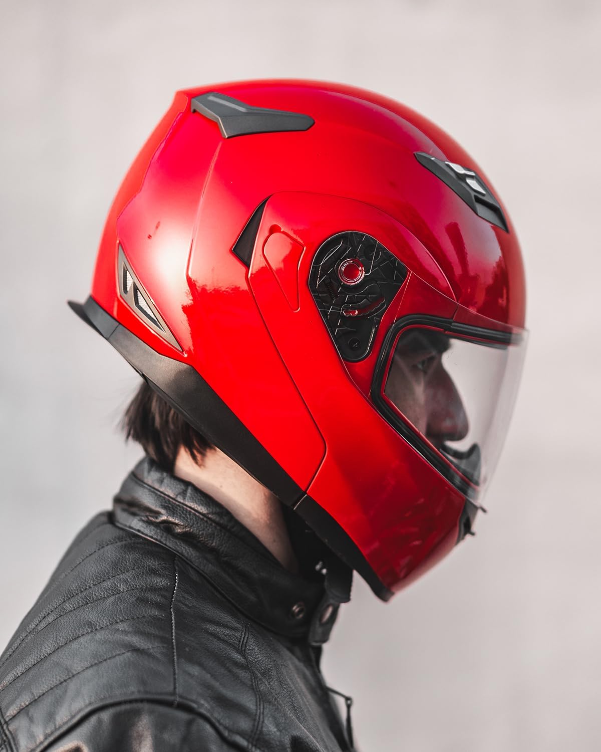 ILM - Casco de motocicleta modular con visera solar abatible, Bluet...
