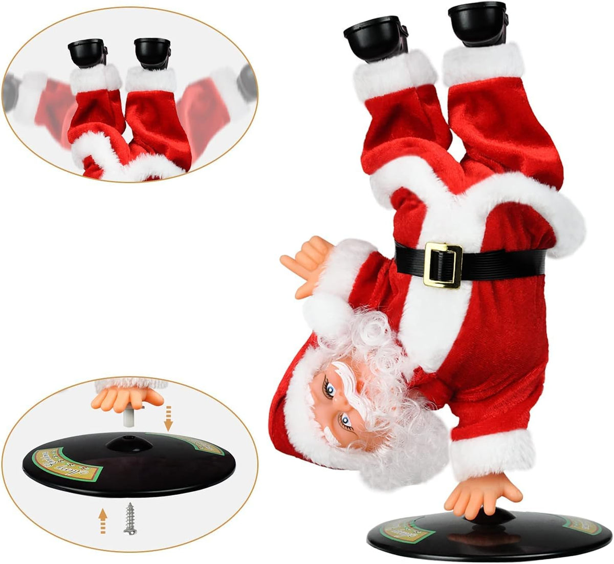 SdeNow Papá Noel bailando con música Animado Navidad de peluche ped...