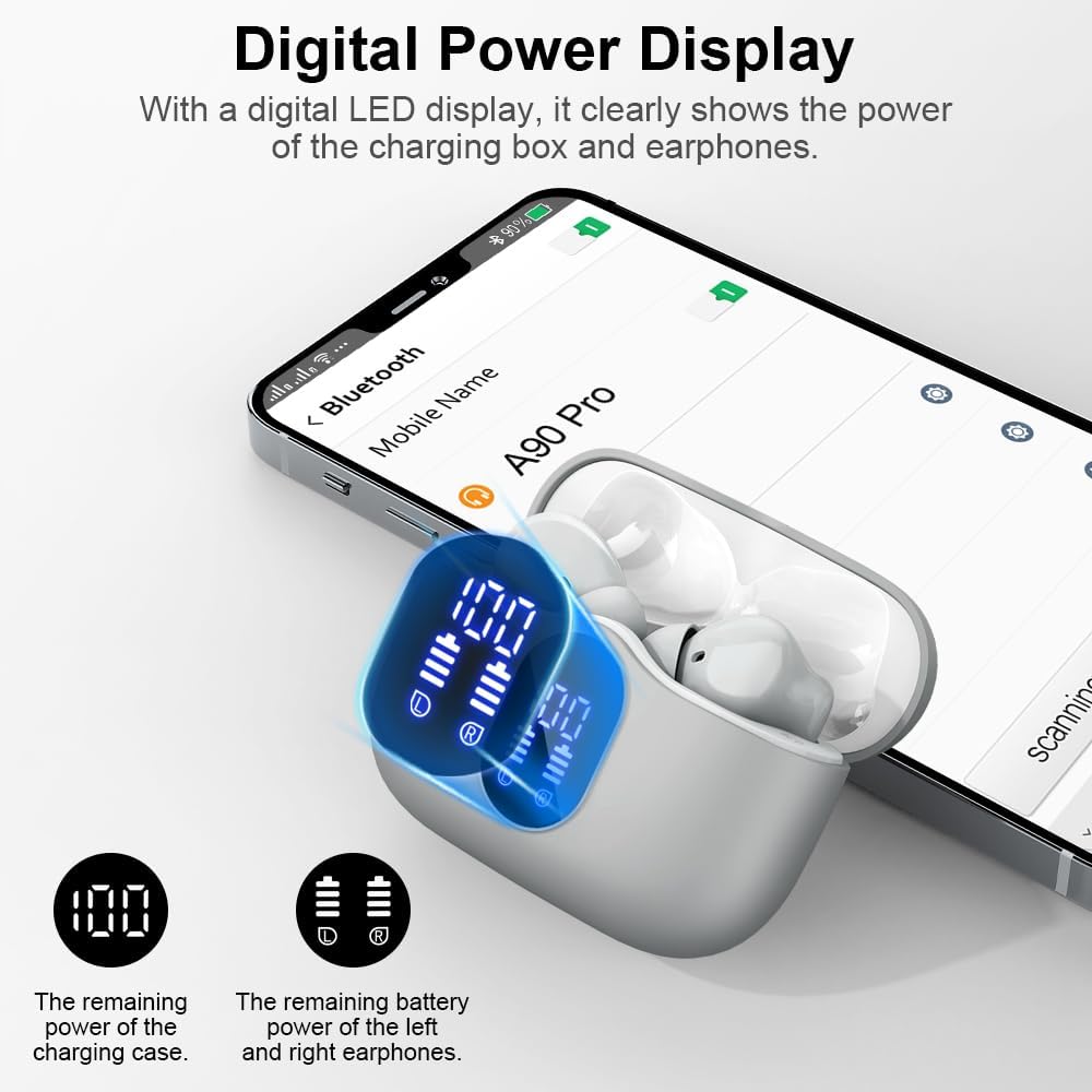 Auriculares inalámbricos con Bluetooth, auriculares estéreo de alta...