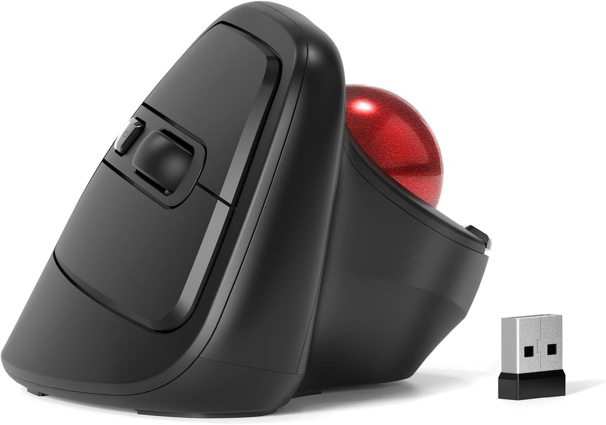 MicroPack Ratón inalámbrico ergonómico con Trackball y 5 DPI ajusta...