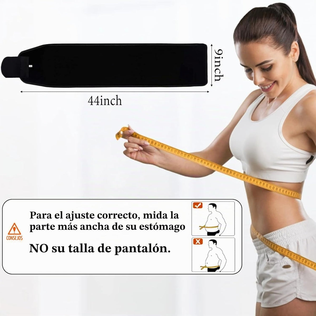 Entrenador de cintura para mujeres y hombres, banda de sudor para m...