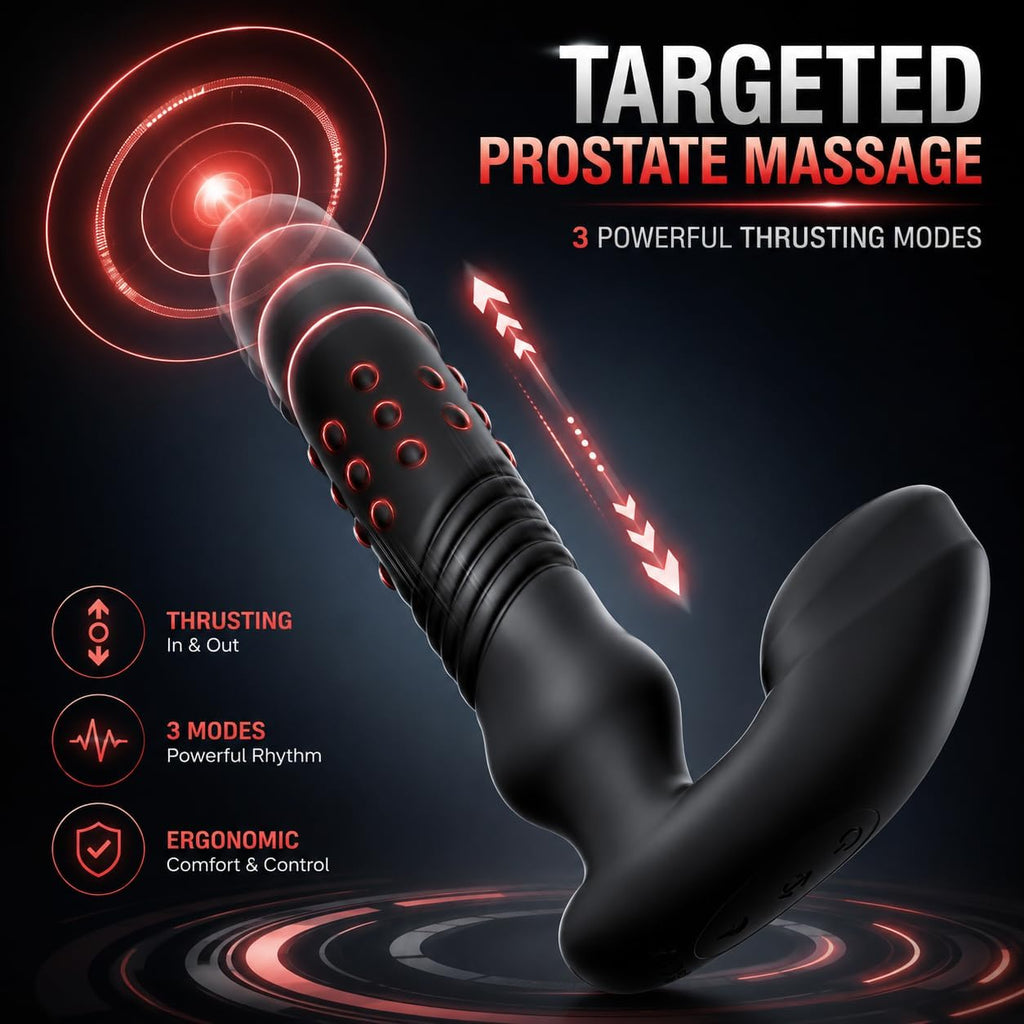 BEISAR Masajeador de próstata juguetes anales \u2013 3 anillos gira...
