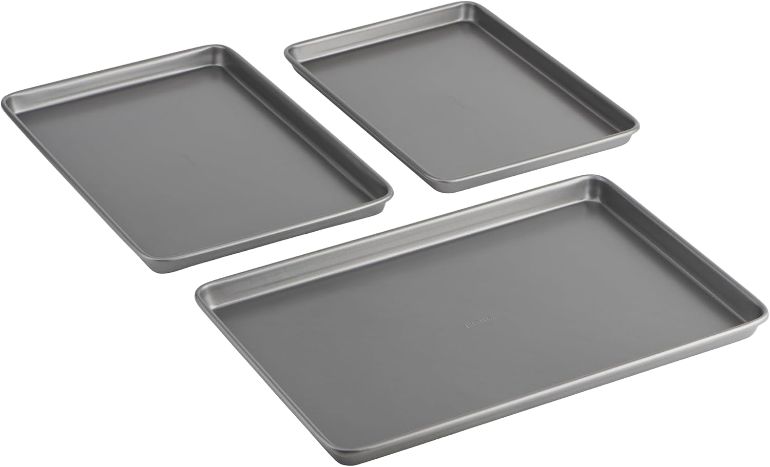 GoodCook Everyday - Juego de 3 bandejas de acero al carbono antiadh...