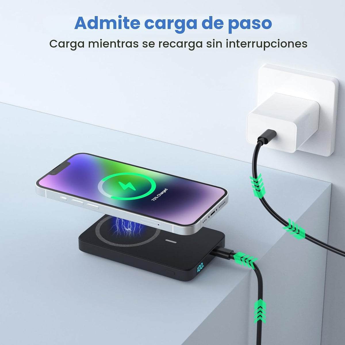 Cargador portátil magnético de 10800 mAh para batería Magsafe, banc...