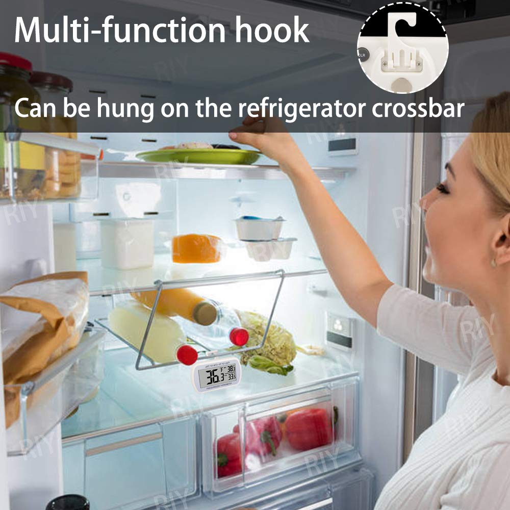 Termómetro digital para refrigerador, paquete de 2, termómetro para...
