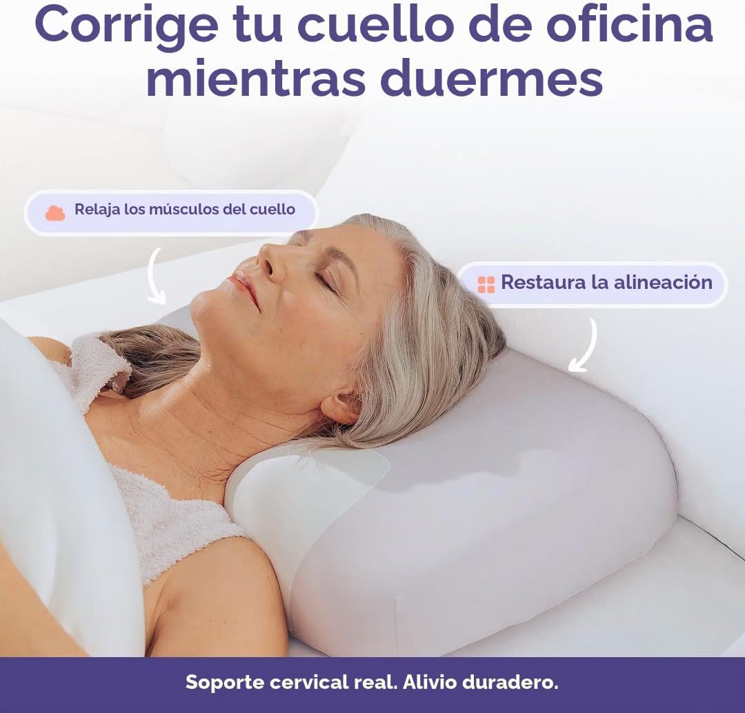 Mellow Halo - Almohada cervical para el cuello, almohada contornead...