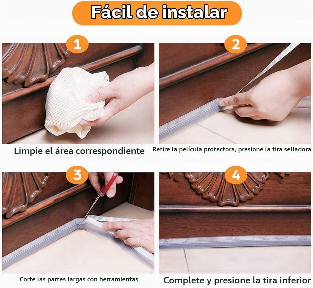 Tira de sellado de puerta de 33.5 pies, cinta de silicona para tapó...