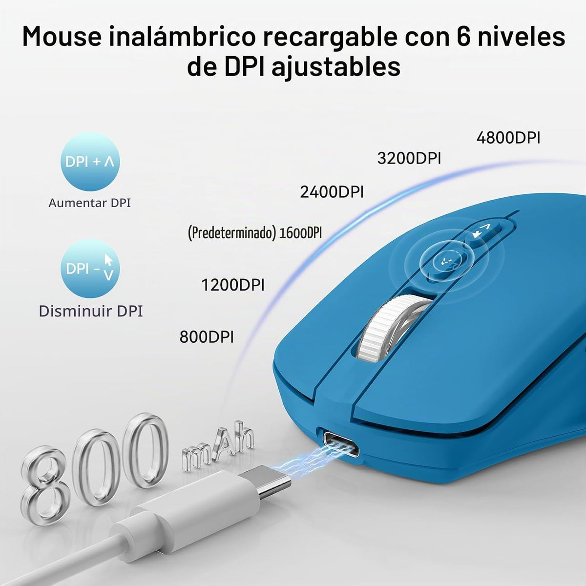 TECKNET Ratón inalámbrico Jiggler, mouse recargable con motor de mo...