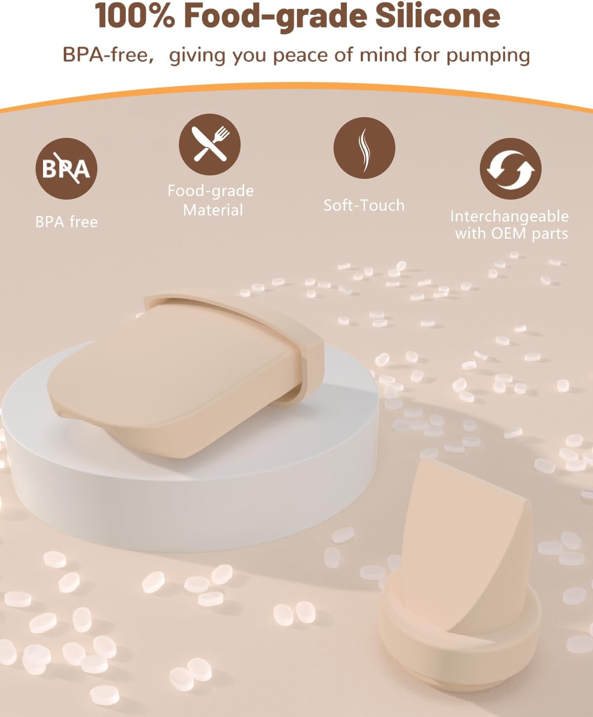 Paquete de 6 piezas de extractor de leche, 4 válvulas de pico de pa...
