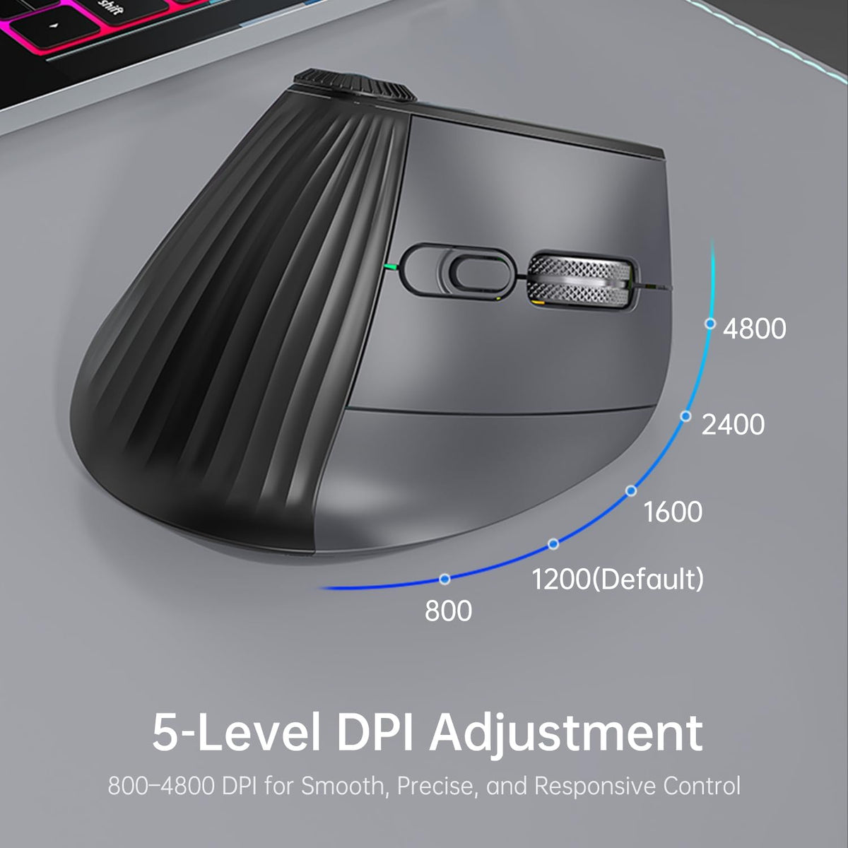 NYIEFADA - Ratón vertical ergonómico inalámbrico, ratón óptico reca...