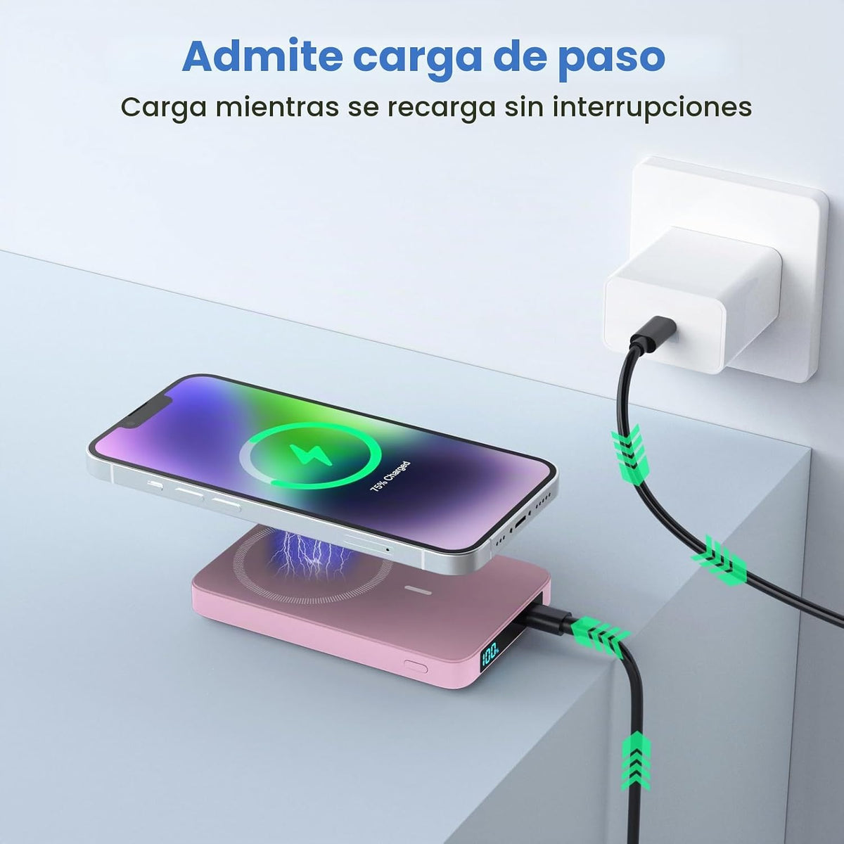 Cargador portátil magnético de 10800 mAh para batería Magsafe, banc...