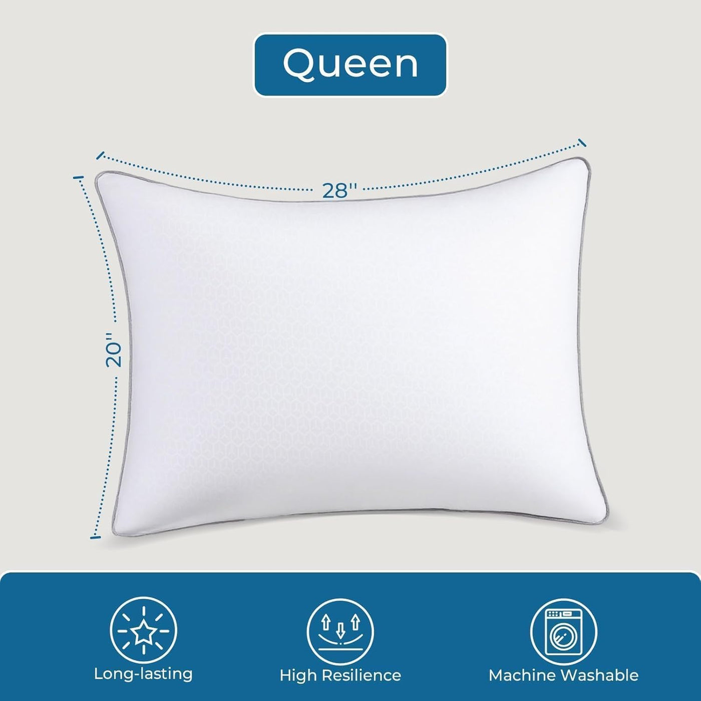 Sasttie - Juego de 2 almohadas tamaño Queen, almohadas de cama para...