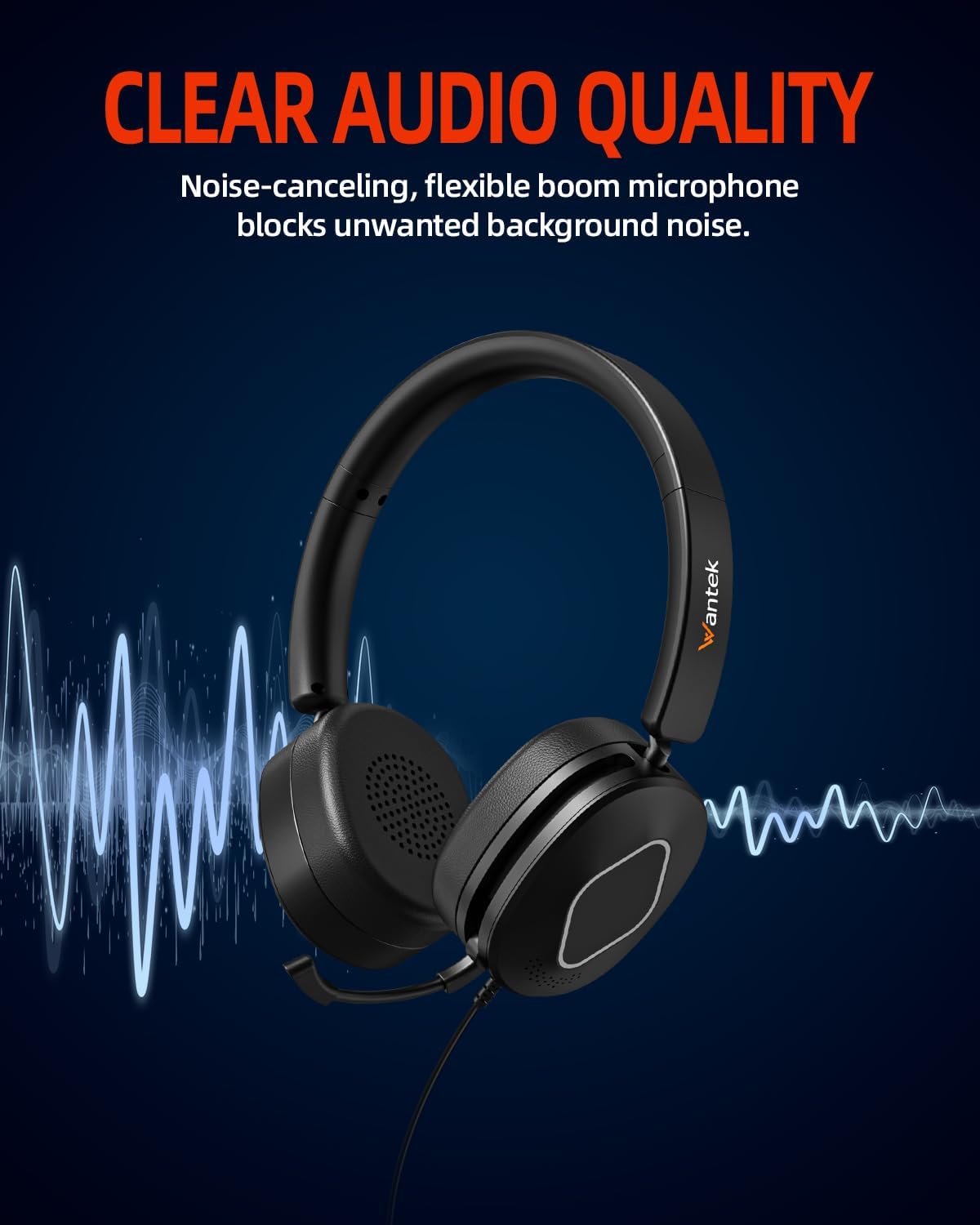 Wantek Auriculares USB con micrófono con cancelación de ruido | Aur...