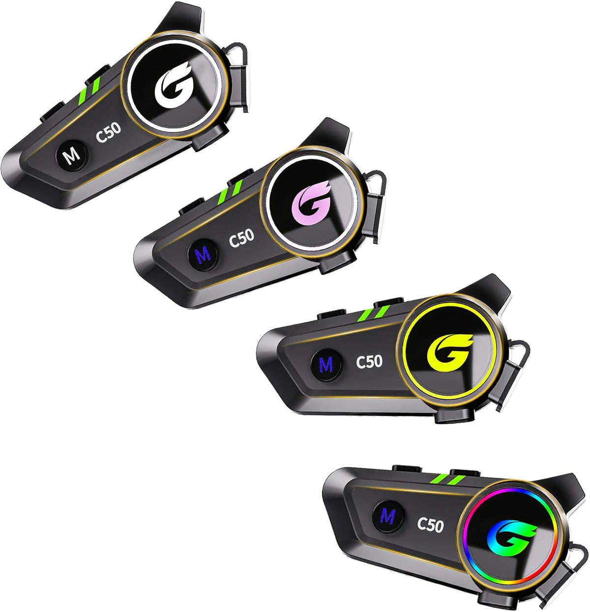 Zhongreat Auriculares del casco de C50 Bluetooth, intercomunicador...