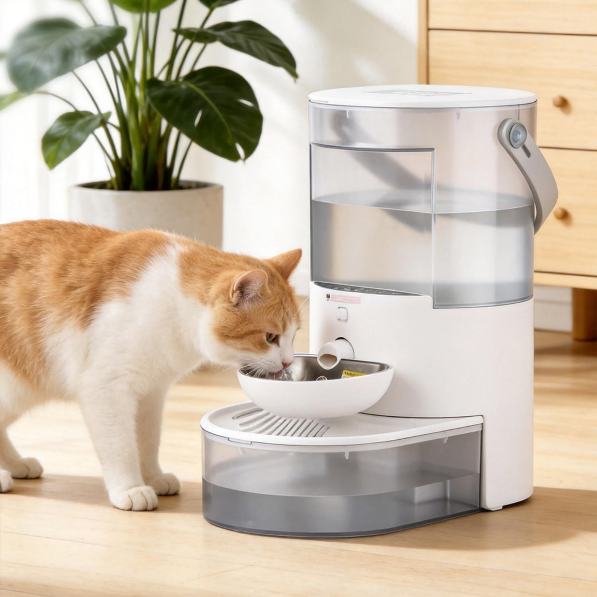 Fuente de agua inalámbrica para gatos, aguas residuales inalámbrica...